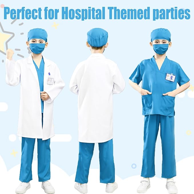 Kids Nurse Costume Doctor Costume Dentist Costume For Kids Play House Pretend Play Dress Up Party