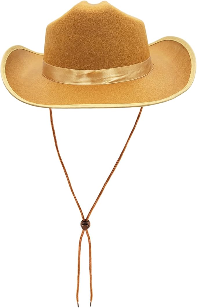 The Dreidel Company Cowboy Felt Western Hat, 22" Circumference Dress Up Costume Clothes for Kids, Pretend Play, Party Favors