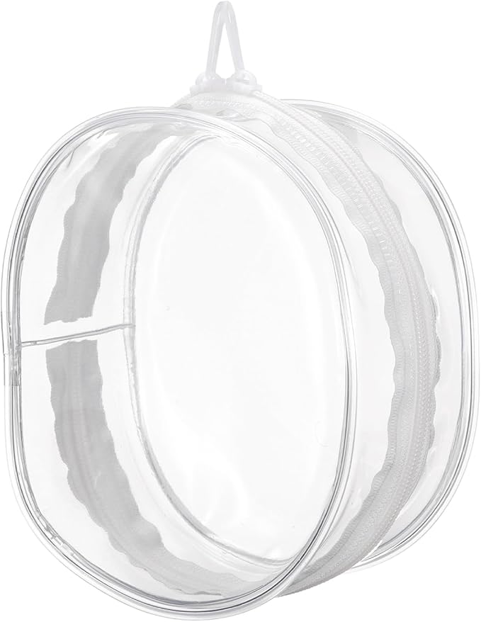 uxcell Figure Display Bag, 6.1 x 3.1 x 7.3 Inch PVC Oval Portable Dolls Pouch Carrying Case Storage Bag Keychain Charm for Showing Off Boxes Dolls, Clear