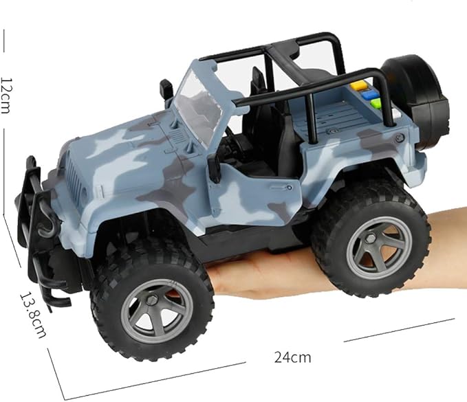 Car Toy 1:16 Off-Road Military Fighter Friction Powered Toy Vehicle with Fun Lights and Sounds