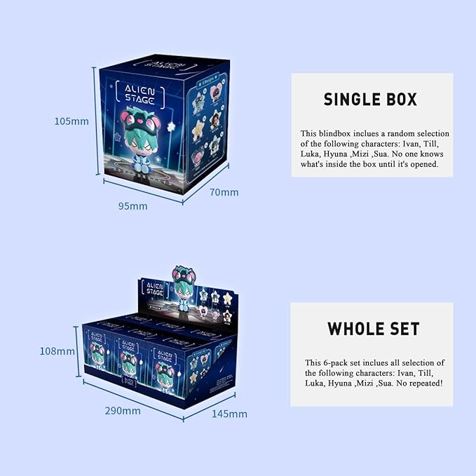 YJacuing Alien Stage Free Stage Series Blind Box Figures, Anime ALNST Officially Licensed Mystery Figurines (Single Box, Contains One Random Character)
