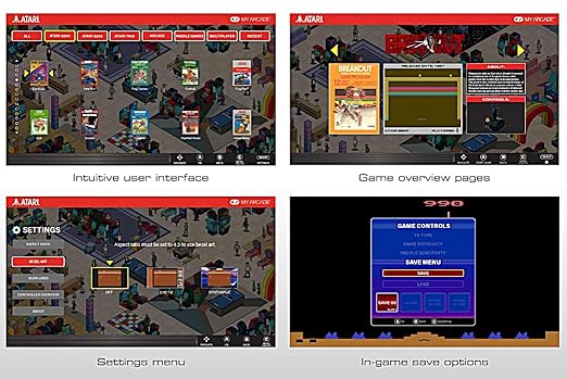My Arcade Atari Game Station Pro: Retro Video Game Console with 200+ Games, Wireless Joysticks, RGB LED Lights