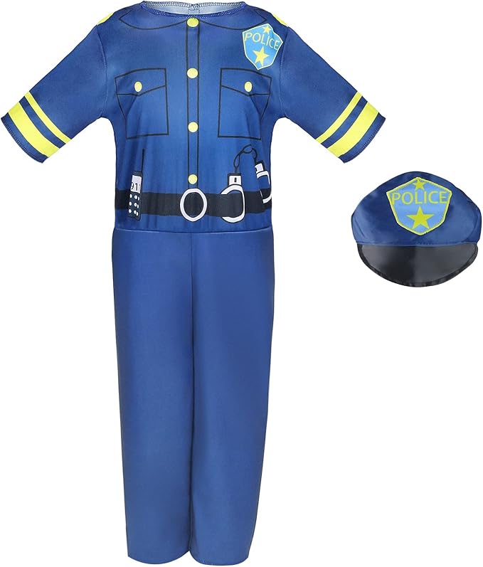 Jeowoqao Dress up Clothes for Little Boys Girls, Kids Dress Up Pretend Play Costumes,Police, Firefighters,Racers,Astronauts Costume for Toddler Age 3 4 5 6 Years Play Gift