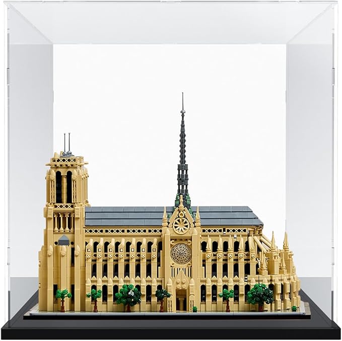 DuvinDD Acrylic Display Case for Collectibles Large Clear Lego Display Case Countertop Dustproof Protection Storage Box for Lego Deku Tree 77092, Lego Hogwarts Castle 76435(17x17x17inch)