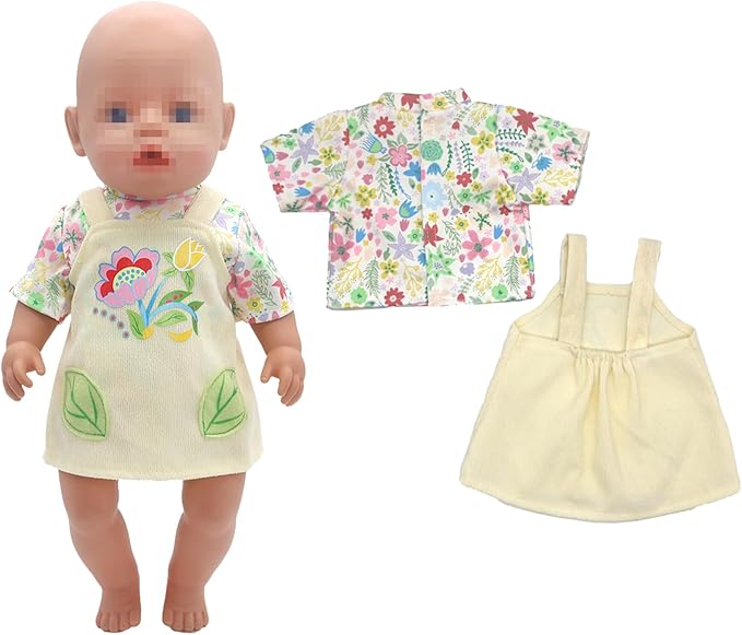 SOTOGO 5 Sets Doll Clothes Outfits Jumpsuits for 14 to 16 Inch New Born Dolls, American 18 Inch Dolls Clothes and Accessories