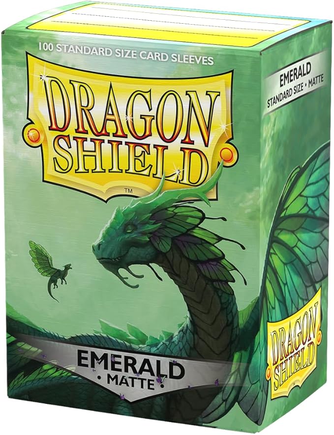 Dragon Shield | Standard Size Card Matte Sleeves | 100 CT - Smooth & Tough Premium TCG Sleeves | Compatible with Pokemon, Flesh & Blood, One Piece & Magic The Gathering | Emerald