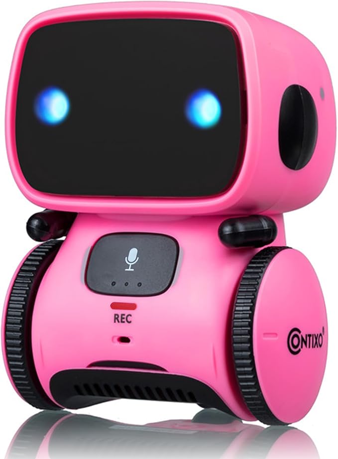 Contixo R1 Robot Toys for Kids 2 Pack Bundle - Smart Robot for Kids Voice Control Talking Dancing Learning Educational Toy for Boys Girls Toddlers Age 3-12 Years Old Birthday Gifts - Blue, Pink