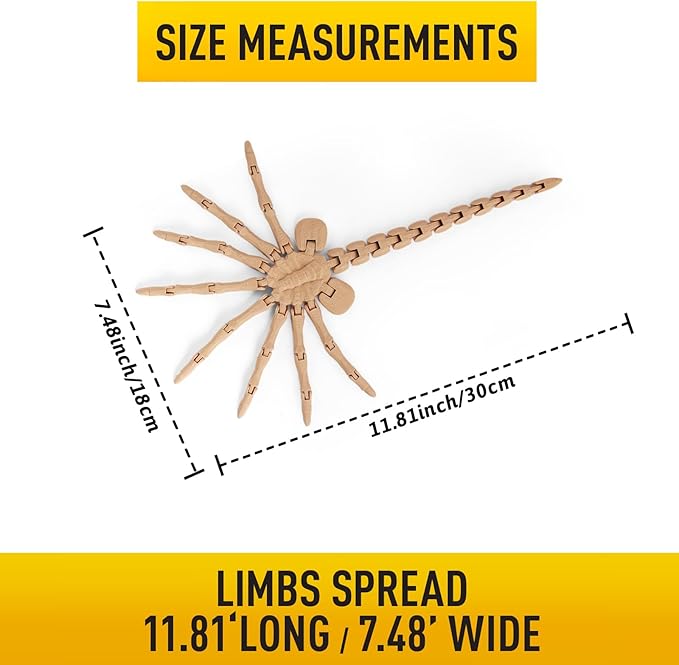 1/4 Scale Poseable Facehugger Model, 12-Inch 3D Printed Action Figure Accessory for Alien Collectibles, Diorama, Display, and Horror Scene Decoration