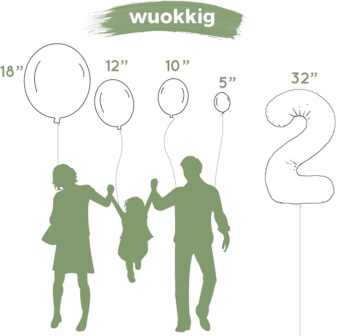 Jungle Safari Birthday Balloons,Olive Green Animal Balloons Zoo Theme Decoration for Safari Birthday Wedding Shower Party Decorations (Number 2)