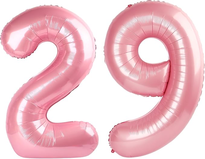 40 Inch Pearlescent Pink Number 29 Balloon Number 29 Balloon 40 Inch, 29th Birthday Party Decorations for Boy or Girl Huge Mylar Anniversary Party Supplies