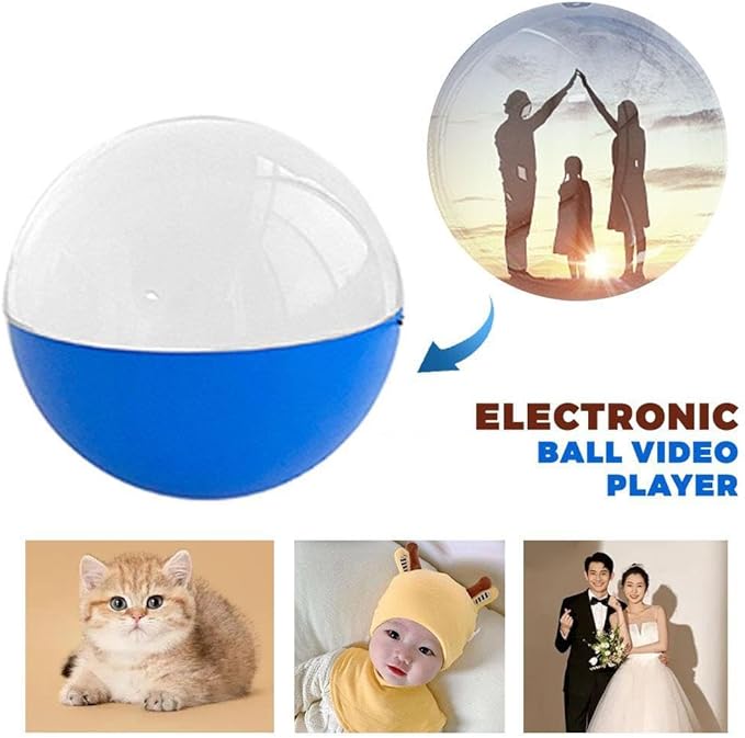 2.7" 3D Ultrasound Crystal Ball Video Player, Memory Orb, Personalized Electronic Display Digital Memory Display Sphere Lamp, Uploadable Videos & Photos, DIY Gift for Anniversary, Birthday (Pink)
