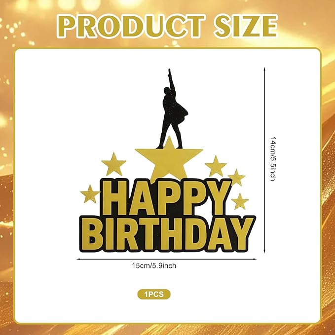 Broadway Musical Cake Topper - Theater Star Birthday Decoration, Musical Party Supplies for Kids & Adults