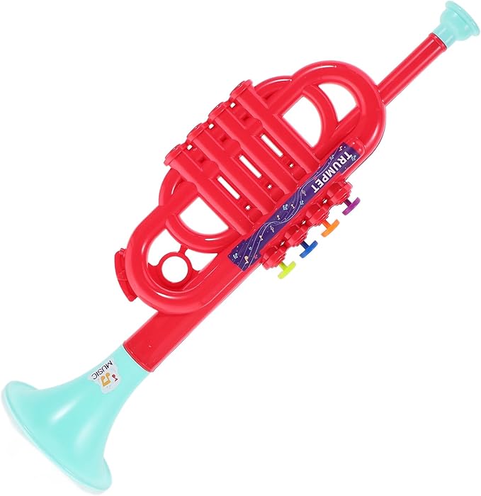 Kids Musical Learning Toy - Creative Instrument Toy for Early Education, Red Abs Trumpet, 13.77x4.33x3.54 Inches, Ideal for Teachers and Classrooms, Random Color