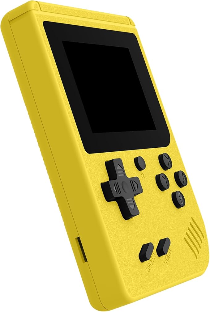 Retro Handheld Games Console, Built-in 400 Video Games,Mini Portable Video Gaming Player with 3.0 Inch IPS Screen, Rechargeable Battery (Yellow)