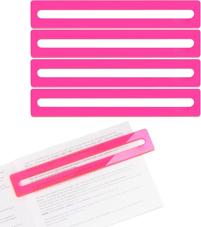 4PCS Mahjong Line Finder, Beginner Mahjong Rules Reader, Perfect Mahjong Gift for Players, Mah Jong Card Guide, Mahjong Accessories (Pink)