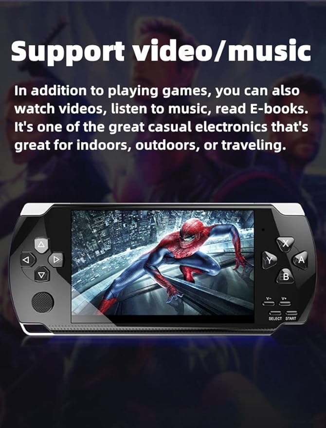 Retro Video Game Console Screen Built-in 2000 Games Handheld Game Console Multiple Emulators Mini Portable Game Device MP3 MP4 Music TV Output E-Bbook Children/Men/Festivals