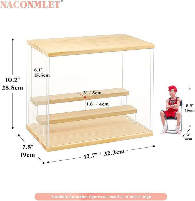Clear Acrylic Display Case for Action Figure- Funko Pop Dustproof Showcase with Colorful Lighting, Multiple Layers for Collectibles