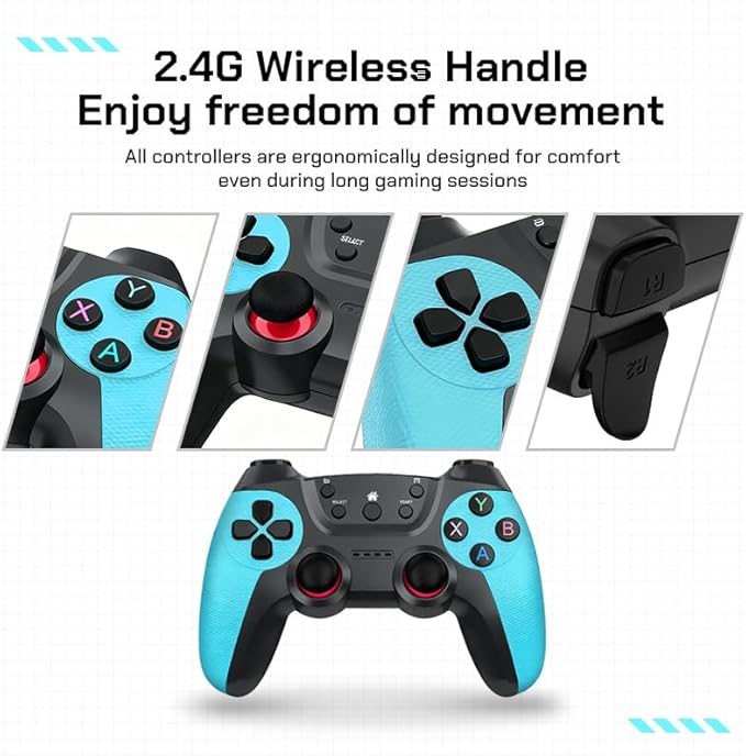 U36 Retro Game Console,50000+Games and 40 Emulators, with Dual 2.4G Wireless Controllers, Plug and Play 4K HD HDMI TV Game Stick (128GB) 1