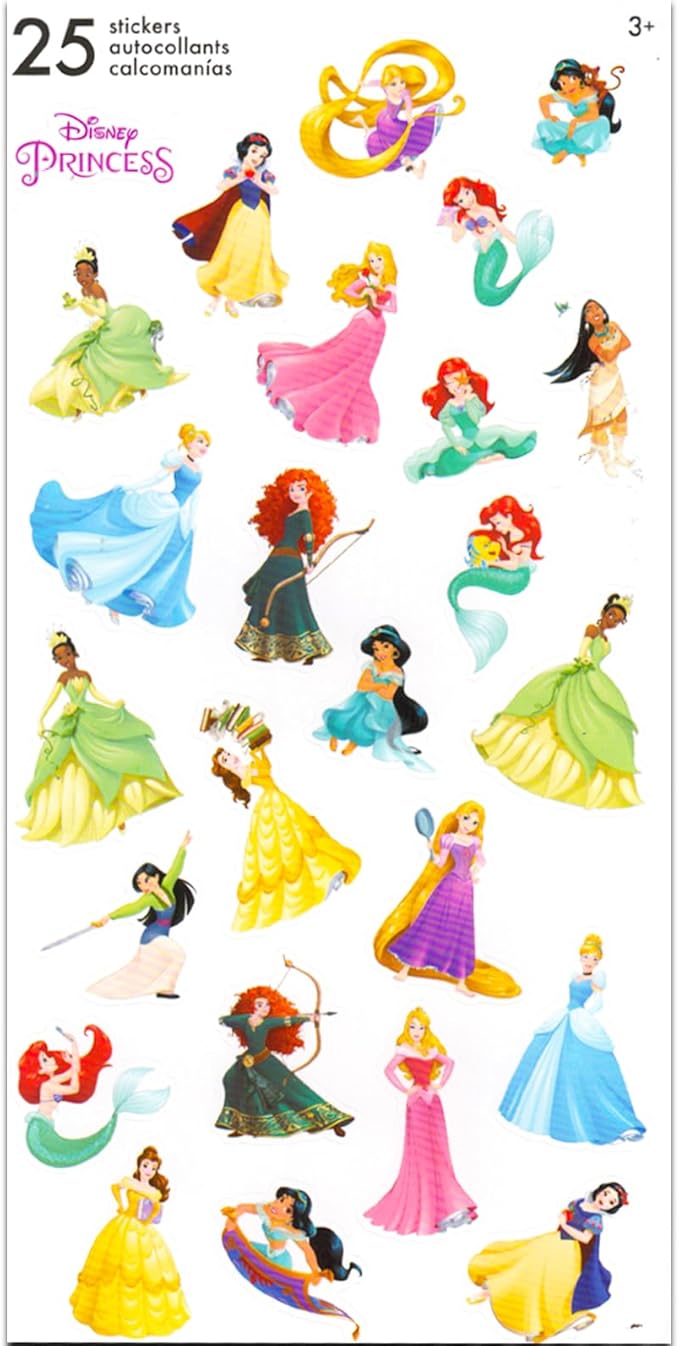 Disney Princess Stickers Ultimate Set - Bundle with 150 Stickers Featuring Frozen, Cinderella, Ariel, and More | Disney Princess Party Favors for Girls