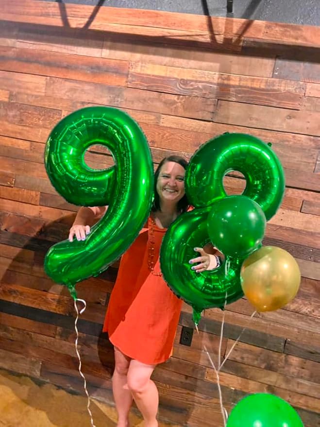 Green 9 Balloon, Number Balloons 40 Inch, 9th Giant Birthday Decorations for Boys Girls, 19th 29th Green Party Decorations Supplies, Number 9 Balloon, Games Theme Birthday Decorations