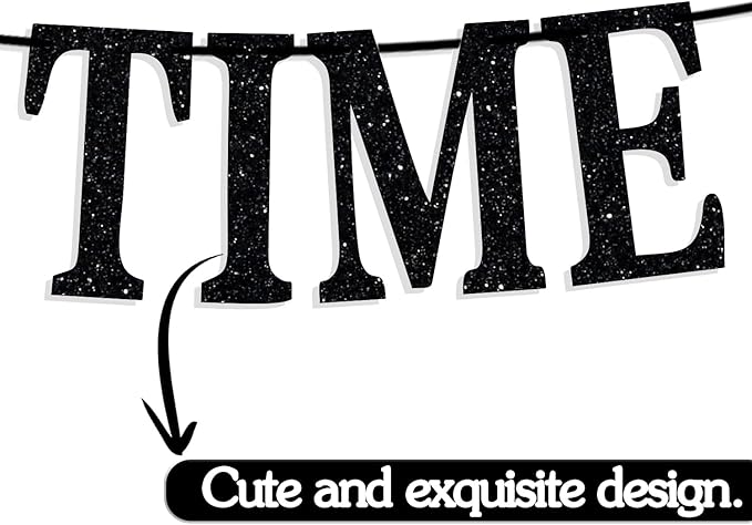 One Time for The Birthday Lady Banner - Happy Birthday Bunting Backdrops - Funny Birth Day Sign, Woman Girl Celeration Party Decorations Supplies, Black Glitter