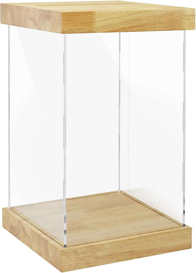 BenchPro Clear Acrylic Display Case for Trophy, Collectibles, Assemble Cube Display Box Stand Dust Proof Protection Showcase for Action Figures Toys. (1.75" Thick Wood, 20" H x 12" L x 12" D)