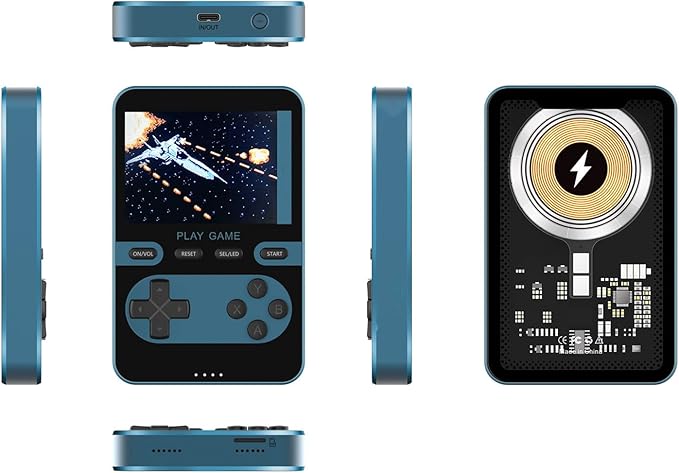 Kastar Handheld Retro Video Game Console with 500 Classic Mini Games, 3.5" IPS Display, Built-in Rechargeable Battery, Portable Gaming Device Color: Blue
