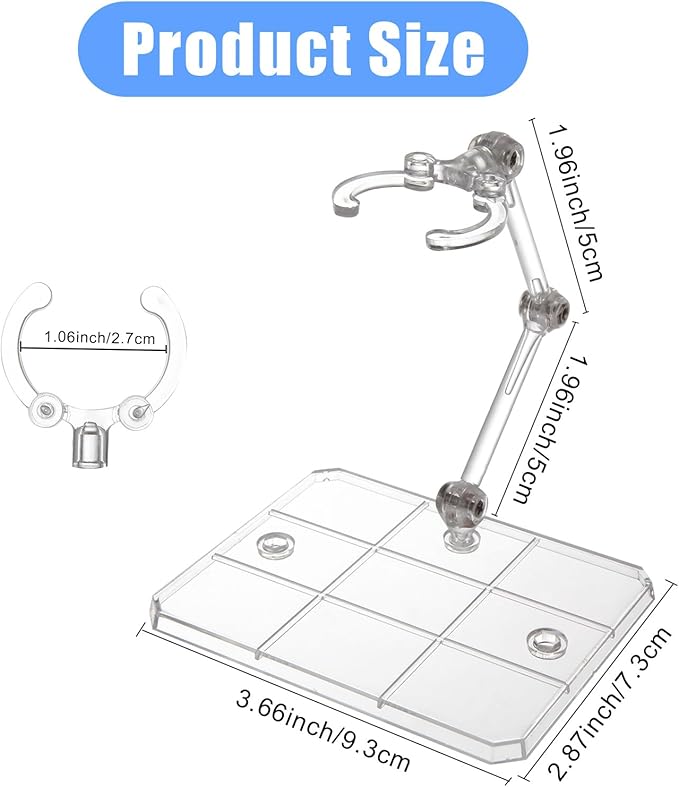 20 Pack Small Action Figure Stand, Action Figure Display Holder Stand Base, Doll Model Support Stand with 2 Transparent Screwdriver, Compatible with HG RG SD SHF Gundam