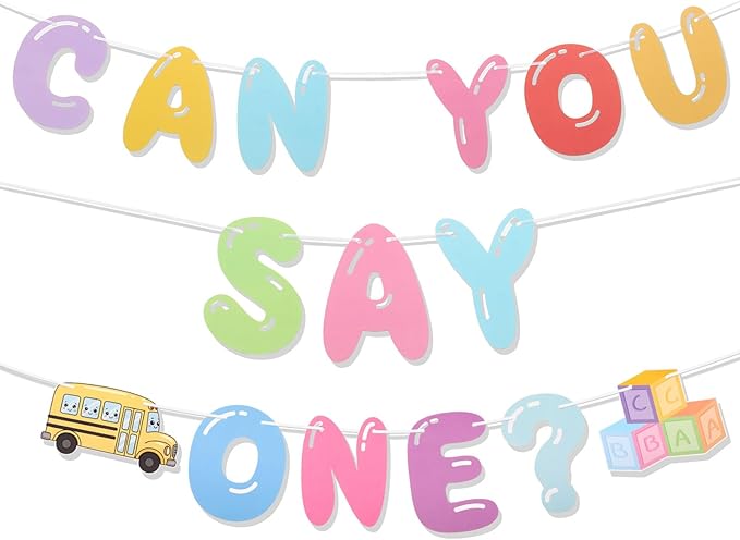 Can You Say Banner Enlightened Teacher Banner Cartoon Theme Girl Birthday Decorations Bubble Gum Party Decorations Funny Birthday Party Supplies (One)