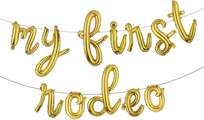 My First Rodeo Party Decoration & Supplies - Banner, Balloons, Backdrop (Gold)
