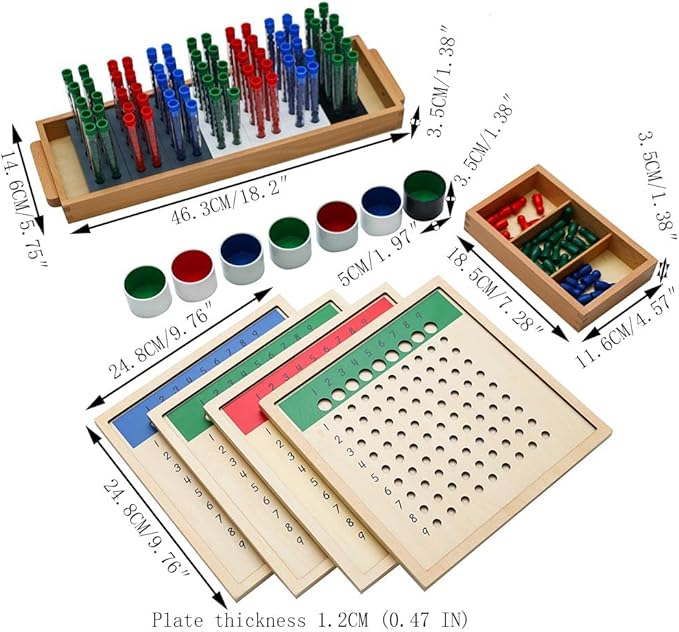 Kghios Montessori Long Division Board (Test Tube Division Group),Montessori Math Toys Materials for Toddlers,Mathematics Teaching Aids Materials Baby Preschool Learning Education Toys