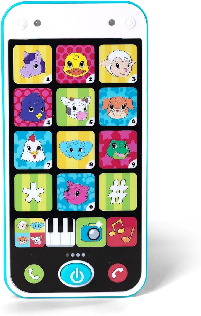 Simba ABC Smart Phone – Interactive Toy Phone with Light and Sound, Early Learning Toy for Toddlers, Baby Phone for Role Play, Colorful Design, Age 1+