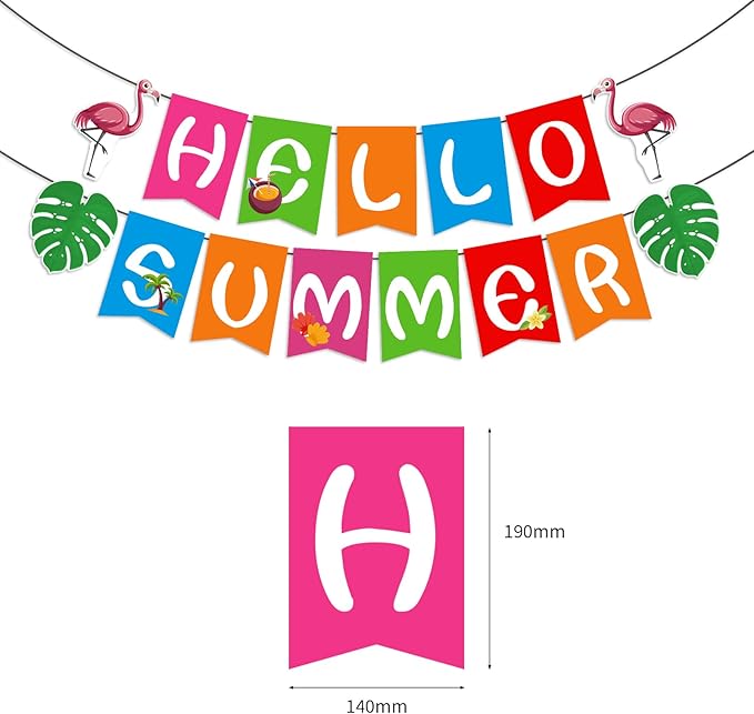 Summer Party Decorations, Hello Summer Banner Hanging Swirls and Honeycomb Centerpieces Beach Pool Party Decorations, Summer Pool Holiday Birthday Party Supplies