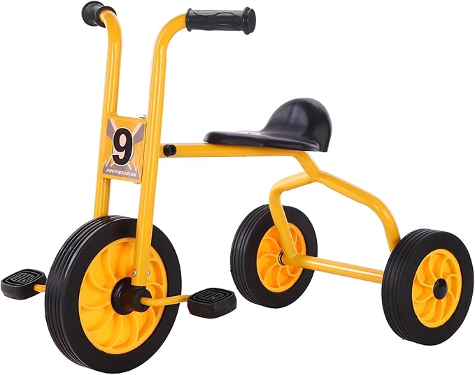 Kids Tricycle for Rider Age 2+, Big Wheel Trike with Rubber Wheels, Preschool Daycare Tricycle Bike, Birthday Toys Gift for Boys and Girls