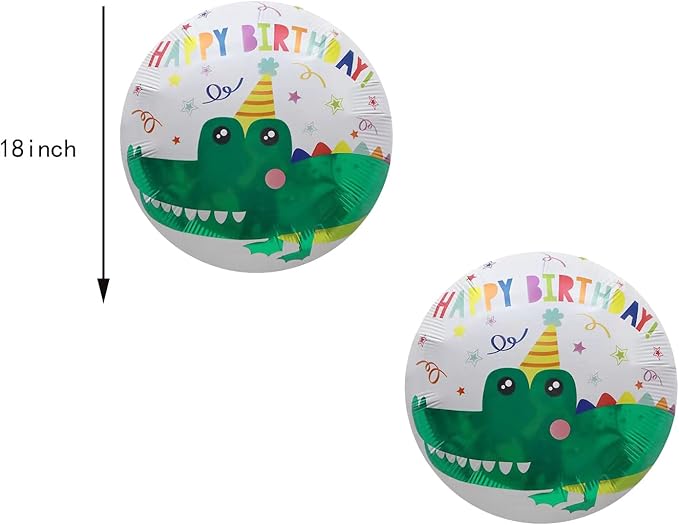 5PCS Alligator Foil Balloon Crocodile Mylar Balloon for Alligator Themed Birthday Party Decorations Jungle Animal Party Supplies