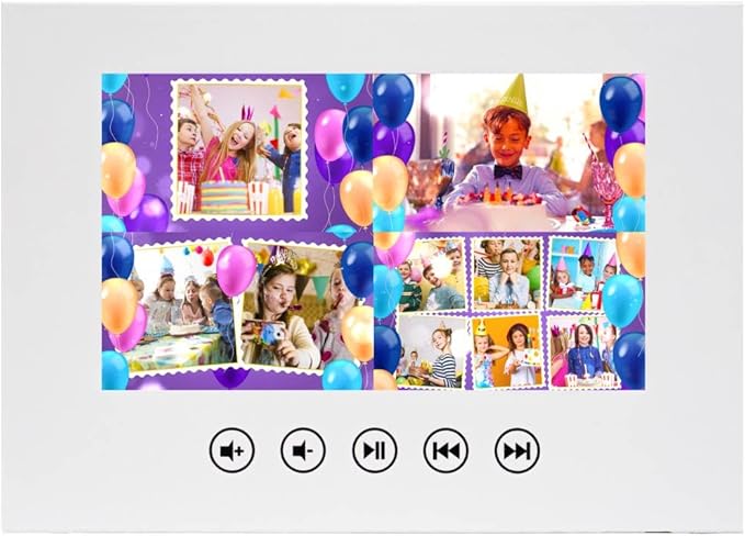 Video Birthday Greeting Card for Kids – Add Your Photos – Custom Animated Slideshow Gift – 7” IPS Screen, 8GB Memory, USB Charging, Ready to Play on Arrival