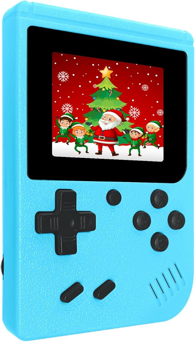 Retro Handheld Games Console, Built-in 400 Video Games,Portable Video Gaming Player with 3.0 Inch IPS Screen and Rechargeable Battery (Blue)