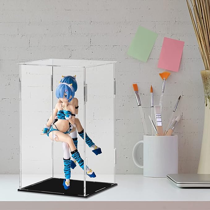 Display Case 5.9x5.9x9.8inch,15x15x25cm for Collectibles Assemble Clear Acrylic Box Alternative Glass Case for Display Action Figures Home Storage Organizing Toys