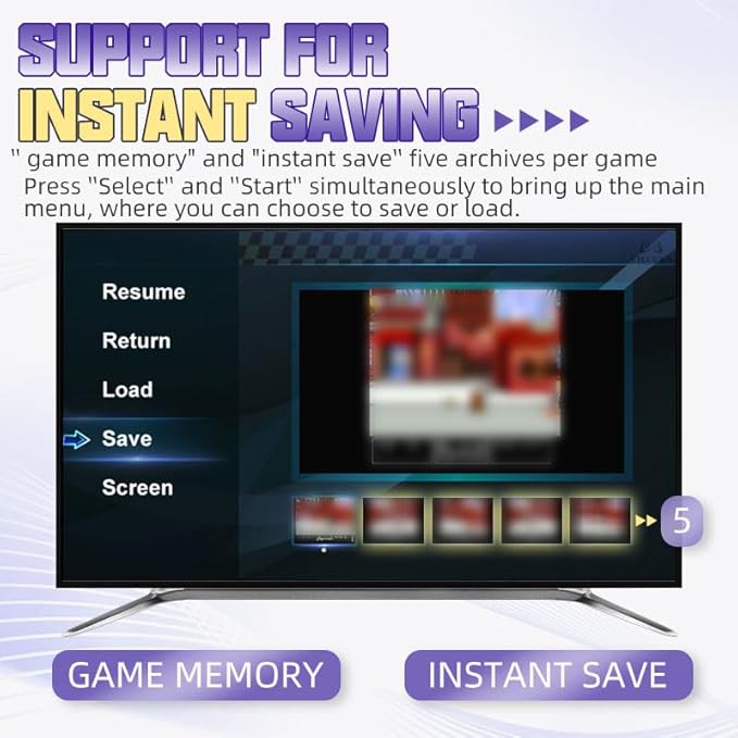 Video Game Console 16Bit Super Game Machine Built in 5000 Classic Games Support HDMI 4K TV Plug Play Retro Gaming Console System with Dual Wireless Controllers Gift