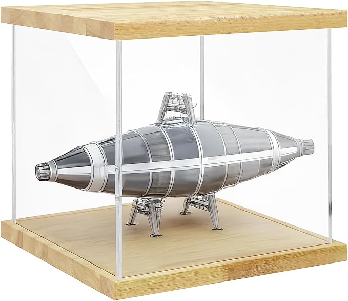 BenchPro Clear Acrylic Display Case for Trophy, Collectibles, Assemble Cube Display Box Stand Dust Proof Protection Showcase for Action Figures Toys. (1" Thick Wood, 15" H x 15" L x 15" D)