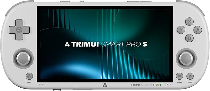 Trimui Smart Pro-S 4.96″ Retro Handheld Game Console, Allwinner A523 Octa-Core 2.0GHz, Mali-G57, Active Cooling, L3/R3, Linux, 8GB + microSD (WHITE-64GB)