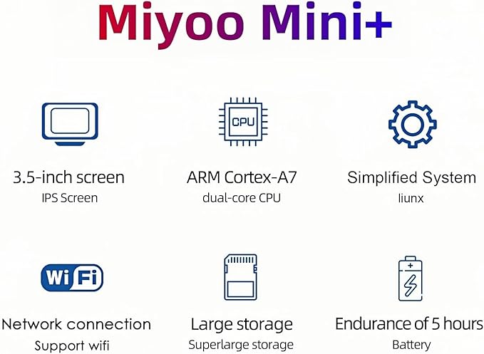 Miyoo Mini Plus,Handheld Retro Game Console 64GB,3.5-inch 640*480 IPS Screen 3000mAH Battery with Storage Case Casual Game Console Video Games Consoles(Black)