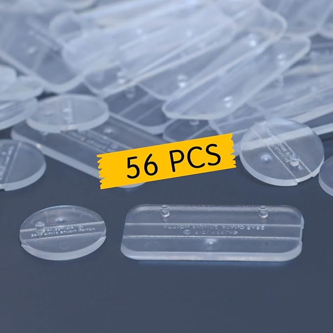 56PCS Action Figure Stand Bases, Assembly Display Holder Accessories, Fit for Most 6inch Figures, Transparent/ Mix Square & Round Shape