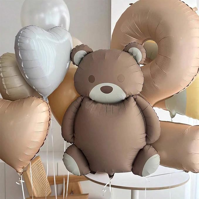 Matte bear Animal balloon Decorations teddy bear Birthday Foil balloons for baby shower Jungle Woodland Animal Farm Safari Zoo Theme Birthday Party Decoration