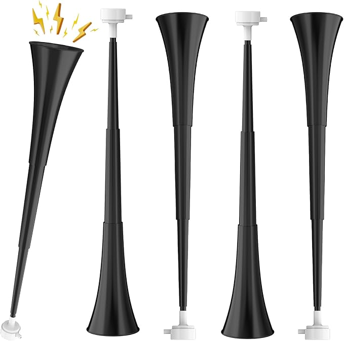 Collapsible Stadium Horn 24 Inch Vuvuzela Plastic Trumpet Horn Blow Horn Noisemakers Loud Sound Soccer Horn Cheer Horn for Sporting Events Graduation Games School Party Supplies Favors Accessories