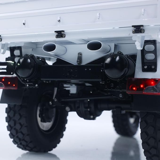 LESU 4 * 4 1/14 RC Off Road Car U4023 Metal Remote Control Crawler ATV Light Truck Mt44023 Model Wheel Hub Reduction Axle Lock Hobby Grade Model for Ages 14+(White)
