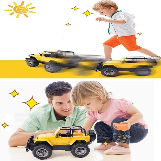 Car Toy 1:16 Off-Road Military Fighter Friction Powered Toy Vehicle with Fun Lights and Sounds