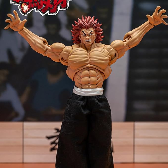 Hanma Yujiro Action Figure 18CM Anime Figure Yujiro Statue Model, Joints Movable Cartoon Manga Figure Handmade Collectible Desktop Decoration for Fans