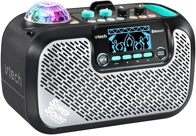 VTech Super Sound Karaoke Portable Bluetooth, 2 Mics Included, Party Lights