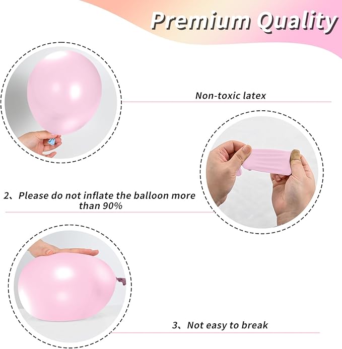 Pink and Black Balloons Set, 12 Inch Black Dots Birthday Balloon, Pink Latex Ballons Confetti Helium Balloons for Girls Theme Birthday Bridal Party Supplies